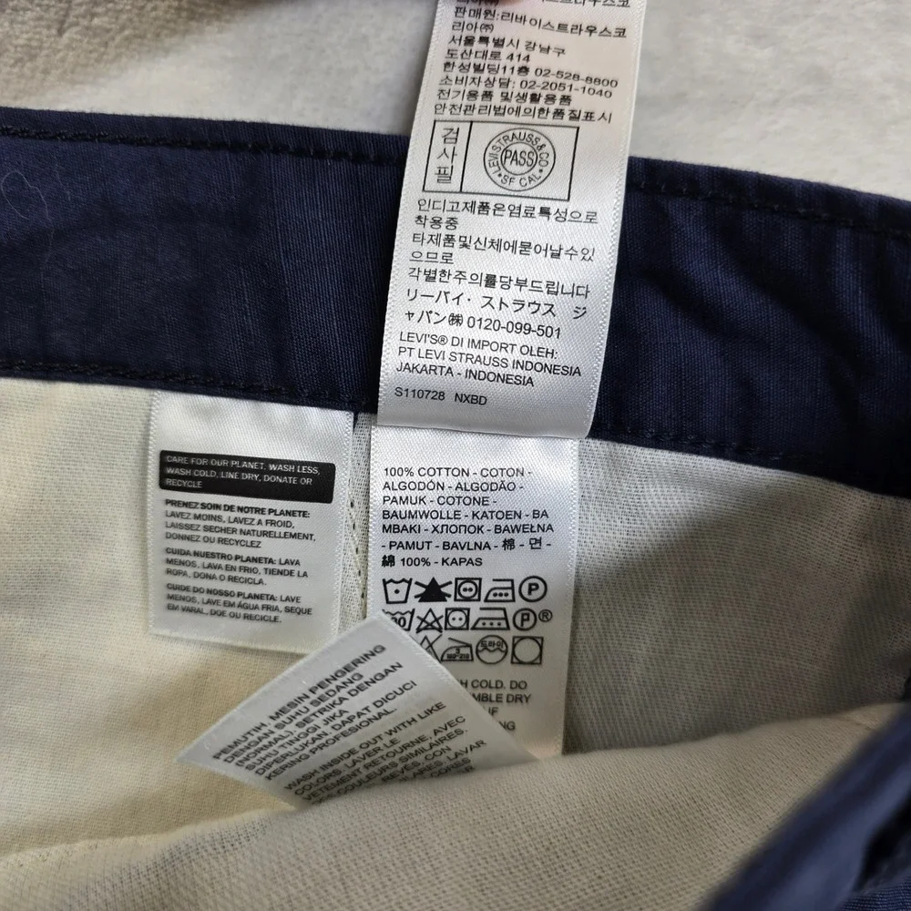 Levi's Carrier Cargo Shorts Mens 40 Navy Blue Cotton Ripstop NEW